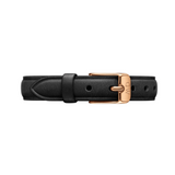 Daniel Wellington Quadro Pressed Sheffield Green Dial Black Leather Strap Watch For Women - DW00100439