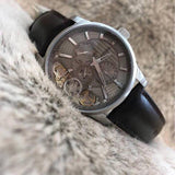 Fossil Twist Chronograph Multifunction Taupe Dial Brown Leather Strap Watch for Men - ME1098
