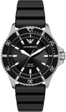 Emporio Armani World Explorer Solar Black Dial Black Silicone Strap Watch for Men - AR11788