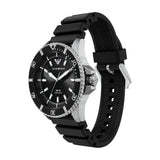 Emporio Armani World Explorer Solar Black Dial Black Silicone Strap Watch for Men - AR11788