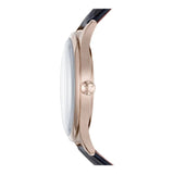 Emporio Armani Classic Silver Dial Blue Leather Strap Watch For Men - AR11131