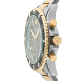 Emporio Armani World Explorer Chronograph Blue Dial Two Tone Steel Strap Watch for Men - AR11740