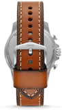 Fossil Bowman Chronograph Blue Dial Brown Leather Strap Watch for Men - FS5602
