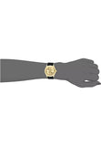 Guess G Twist Gold Dial Black Leather Strap Watch for Women - W0911L3