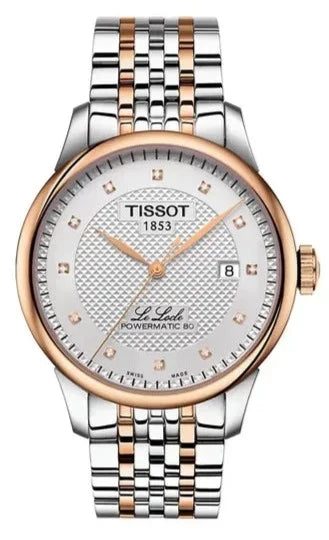 Tissot Le Locle Powermatic 80 Diamonds Silver Dial Two Tone Steel Strap Watch For Men - T006.407.22.036.01