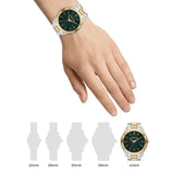 Michael Kors Slim Runway Quartz Green Dial Two Tone Steel Strap Watch for Women - MK9149