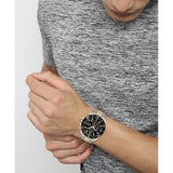 Hugo Boss Admiral Chronograph Black Dial Two Tone Steel Strap Watch for Men - 1513908