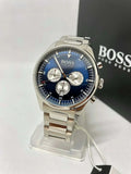Hugo Boss Pioneer Blue Dial Silver Steel Strap Watch for Men - 1513713