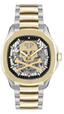 Philipp Plein High-Conic Automatic Gold Dial Silver & Gold Stainless Steel Strap Watch For Men - PWRAA0323