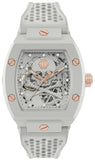 Philipp Plein The Skeleton White Dial White Silicone Strap Watch for Men - PWVBA0123