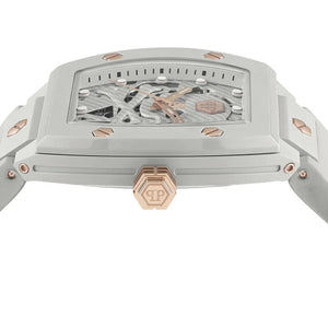 Philipp Plein The Skeleton White Dial White Silicone Strap Watch for Men - PWVBA0123