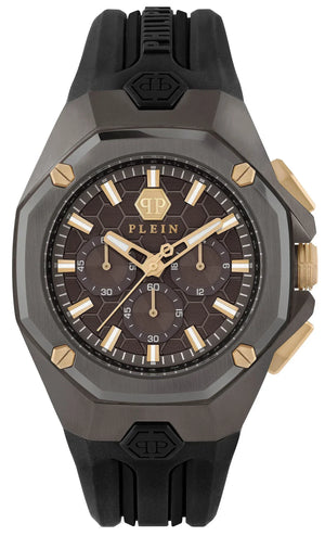 Philipp Plein Octagon Black Dial Black Silicone Strap Watch for Men - PWTBA0323