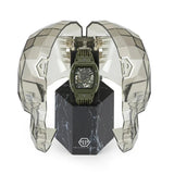 Philipp Plein The Skeleton Green Dial Green Silicone Strap Watch for Men- PWVBA0223