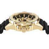 Philipp Plein The Skull Gold Dial Black Silicone Strap Watch for Men - PWAAA0221