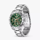 Hugo Boss Hero 2.0 Chronograph Green Dial Silver Steel Strap Watch for Men - 1514268