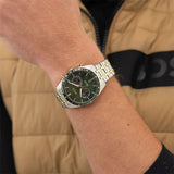 Hugo Boss Tourmaster Chronograph Green Dial Two Tone Steel Strap Watch for Men - 1514287