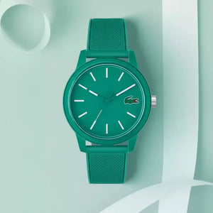 Lacoste 12.12 Cyan Green Dial Cyan Green Silicon Strap Watch for Men  - 2011192