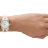 Emporio Armani Federica Mother of Pearl Dial Two Tone Steel Strap Watch for Women - AR11559
