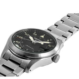 Seiko 5 Sports Flieger Automatic Black Dial Silver Steel Strap Watch for Men - SRPH27K1