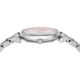 Emporio Armani Gianni T-Bar Pink Dial Silver Steel Strap Watch for Women - AR11686