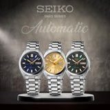 Seiko 5 Sports Automatic Gold Dial Silver Steel Strap Watch for Men - SRPL59K1
