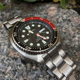 Seiko Prospex Sea Turtle Automatic Black Dial Silver Steel Strap Watch for Men - SRP789K1