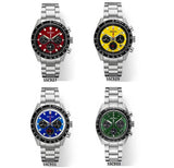 Seiko Prospex Speedtimer Solar Chronograph Green Dial Silver Steel Strap Watch for Men - SSC933