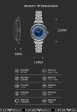 Emporio Armani Gianni T-Bar Blue Dial Silver Steel Strap Watch for Women - AR11627