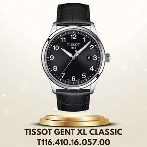 Tissot T-Sport Gent XL Black Dial Black Leather Strap Watch for Men - T116.410.16.057.00