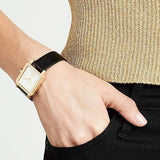 Tory Burch Robinson White Dial Black Leather Strap Watch for Women - TBW1504