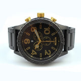 Nixon 51-30 Chronograph Black Dial Black Steel Strap Watch for Men - A083-1041