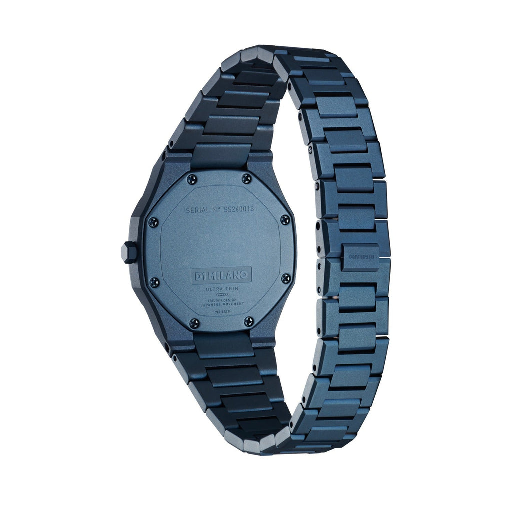 D1 Milano Ultra Thin Blue Dial Blue Steel Strap Watch for Women - D1-UTBL33