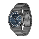 Hugo Boss Candor Chronograph Blue Dial Grey Steel Strap Watch for Men - 1514223