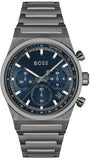 Hugo Boss Candor Chronograph Blue Dial Grey Steel Strap Watch for Men - 1514223