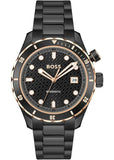 Hugo Boss Bossmatic Automatic Black Dial Black Steel Strap Watch for Men - 1514215