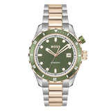 Hugo Boss Bossmatic Automatic Green Dial Two Tone Steel Strap Watch for Men - 1514181