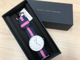 Daniel Wellington Classic Winchester White Dial Two Tone Nylon Strap Watch For Women - DW00100049