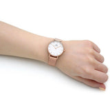 Daniel Wellington Classic Petite Melrose White Dial Rose Gold Mesh Bracelet Watch For Women - DW00100163