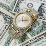 Michael Kors Delray Rose Gold Dial Two Tone Steel Strap Watch for Women - MK4317