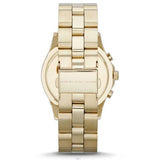 Marc Jacobs Blade Chronograph Black Dial Gold Steel Strap Watch for Women - MBM3309