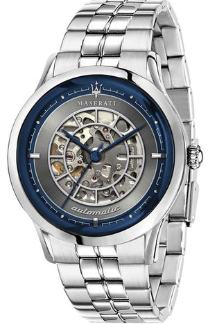 Maserati Ricordo Automatic Gray Dial Silver Steel Strap Watch For Men - R8823133003
