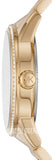 Michael Kors Ritz Pave Crystals Gold Dial Gold Steel Strap Watch for Women - MK6862