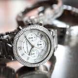 Michael Kors Parker Silver Dial Silver Steel Strap Watch for Women - MK5353