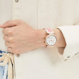 Michael Kors Parker Chronograph White Dial Two Tone Leather Strap Watch For Women - MK6951