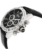 Hugo Boss Ikon Black Dial Black Leather Strap Watch for Men - 1513178