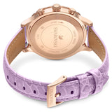 Swarovski Octea Lux Chrono Purple Dial Purple Leather Strap Watch for Women - 56322638