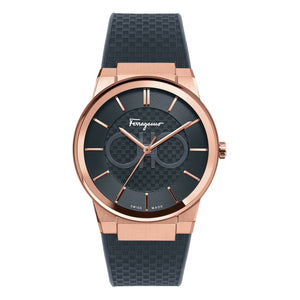 Salvatore Ferragamo Sapphire Black Dial Black Silicone Strap Watch for Men - SFHP00420