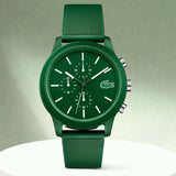 Lacoste 12.12 Chronograph Green Dial Green Silicone Strap Watch for Men - 2010973