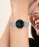 Emporio Armani Minimalist Black Dial Silver Steel Strap Watch for Men - AR11600