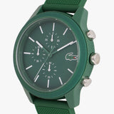 Lacoste 12.12 Chronograph Green Dial Green Silicone Strap Watch for Men - 2010973